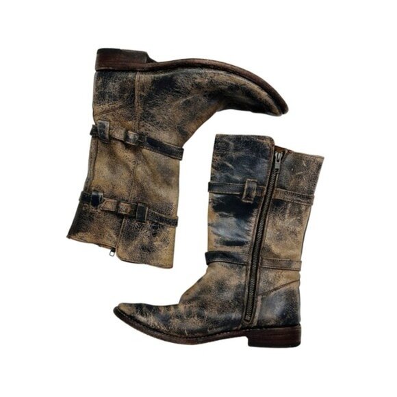 Bed Stu Sandover Mid Boots Women's 8.5 Rustic Antique Distressed Rugged Leather - Picture 11 of 14